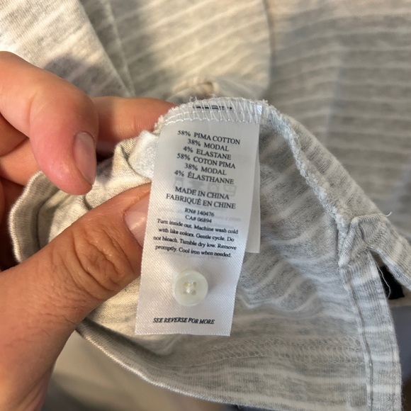 NWOT Faherty Striped Long Sleeve Polo | Heather Grey | Size L - Picture 3 of 3